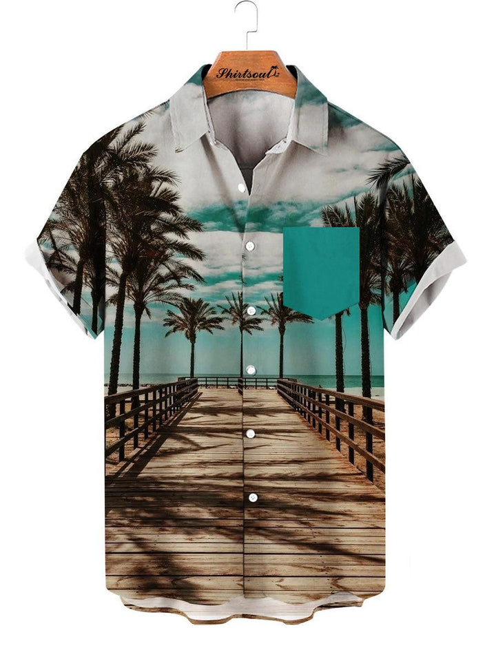 Ocean Breeze Hawaiian Short Sleeve Shirt Front