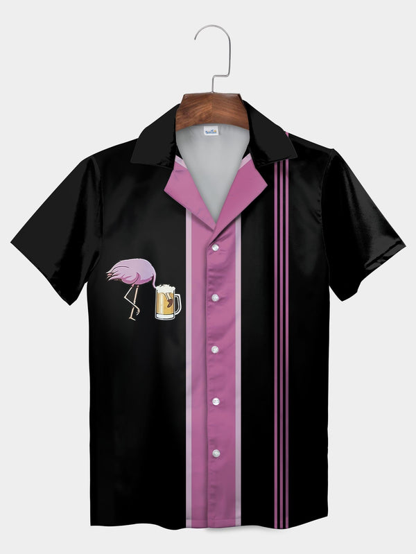 Black Flamingo Beer Hawaiian Shirt