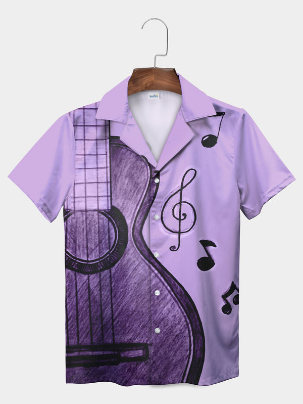 Purple Music Guitar Abstract Artistic Hawaiian Shirt