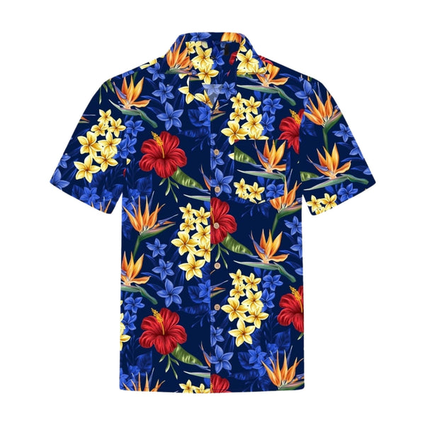 Royal Blue Tropical Hawaiian Shirt