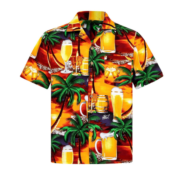 Sunny Beer Paradise Orange Hawaiian Shirt