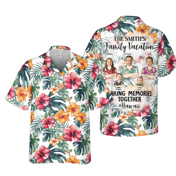 Sunset Coral Hibiscus Custom Family Hawaiian Shirt