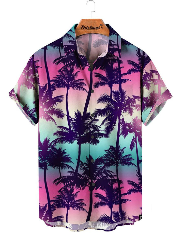 Sunset Flight Birds Hawaiian Short Sleeve Shirt Front