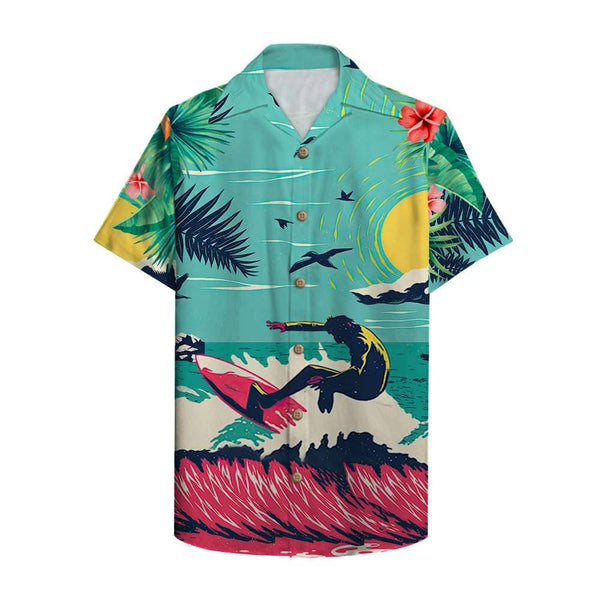 Sunset Surf Silhouette Hawaiian Shirt