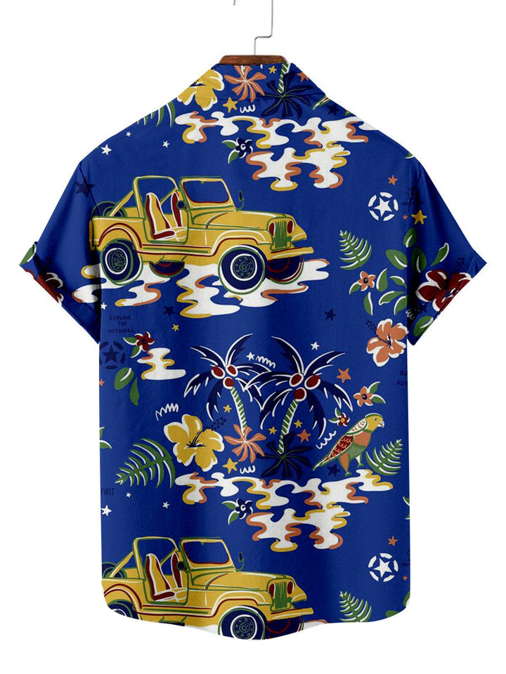 Surfing Adventure Hawaiian Short Sleeve Shirt Back