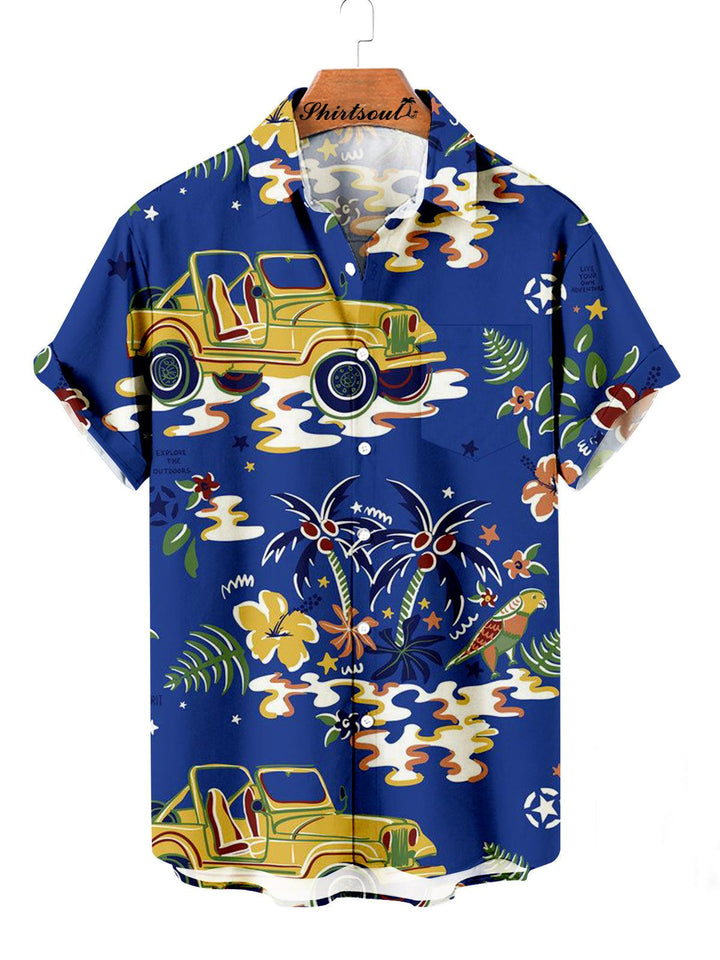 Surfing Adventure Hawaiian Short Sleeve Shirt Front