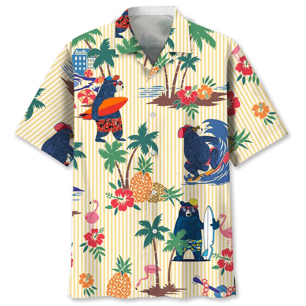 Surfing Parrot Paradise Hawaiian Shirt