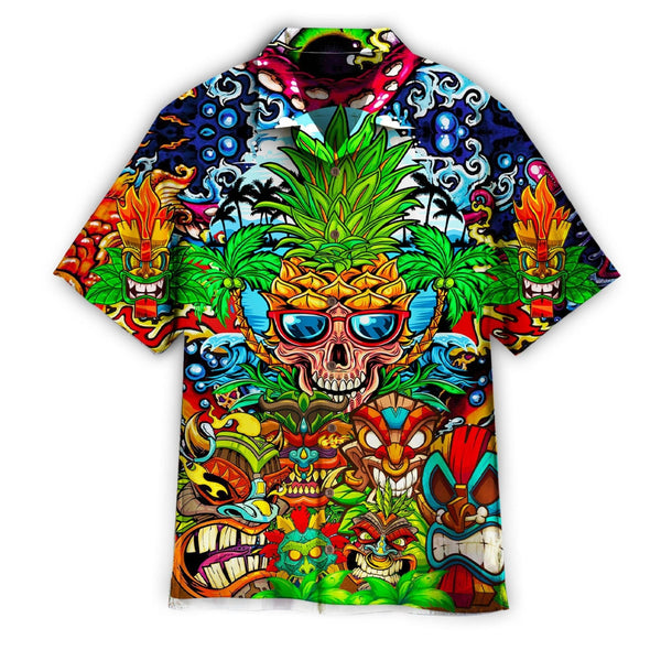 Tiki Skull Pineapple Terror Hawaiian Shirt