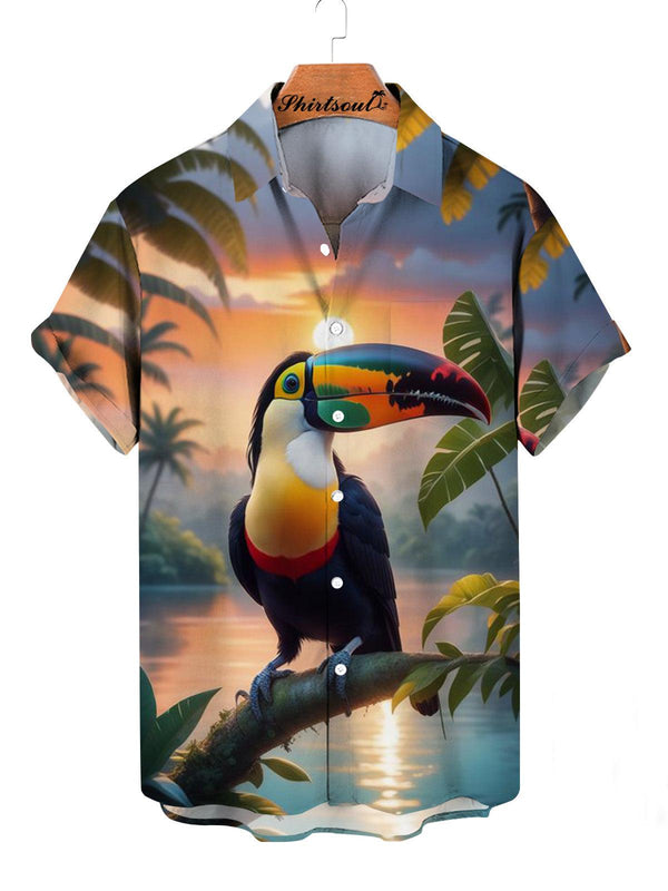 Tropical Bird Watch Hawaiian Short Sleeve Shirt Front