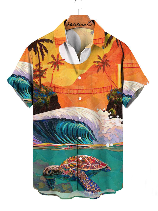 Turtle Wave Hawaiian Short Sleeve Shirt Front