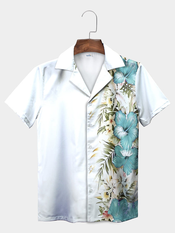 White Vibrant Hibiscus Paradise Hawaiian Shirt