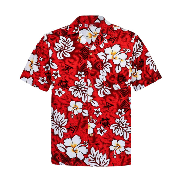 Vibrant Red Hibiscus Hawaiian Shirt