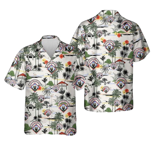 Vintage White Tropical Retreat Hawaiian Shirt