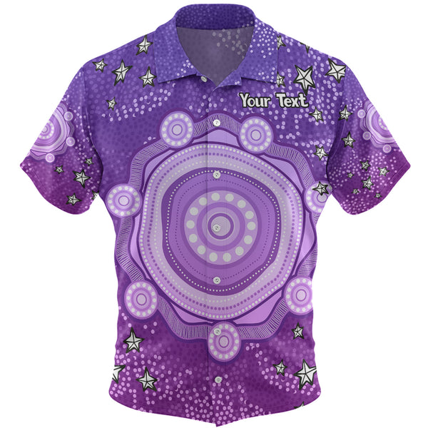Artistic Purple Dot Painting Washo Inspired Custom Hawaiian Shirt